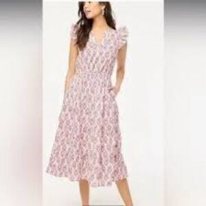 J. Crew Plus Pink Midi Dress